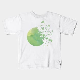 Green Moon into the Universe Lime color Kids T-Shirt